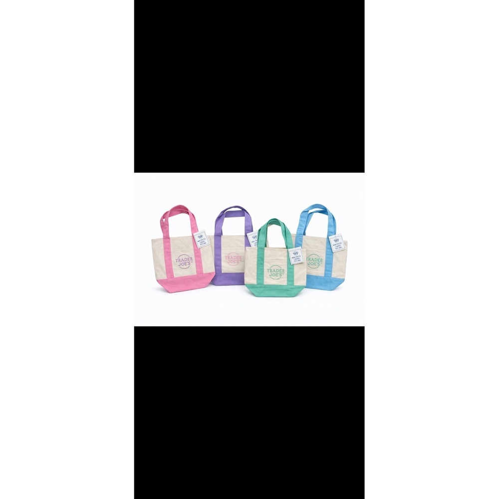 USA Exclusive Trader Joe's Mini Pastel Tote Set 🇺🇸 Ships Worldwide • Rare